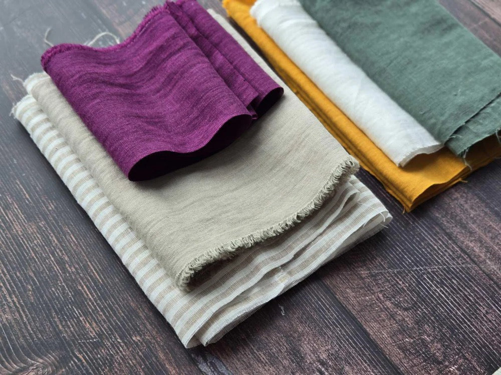 Linen Fabric Scraps: 2.2 lb Zero Waste Offcuts for Patchwork