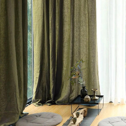 Natural Linen Curtain. Soft Semi Sheer Drape. Window Curtain Panel.