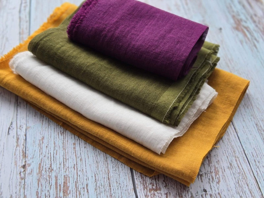 Linen Fabric Scraps: 2.2 lb Zero Waste Offcuts for Patchwork